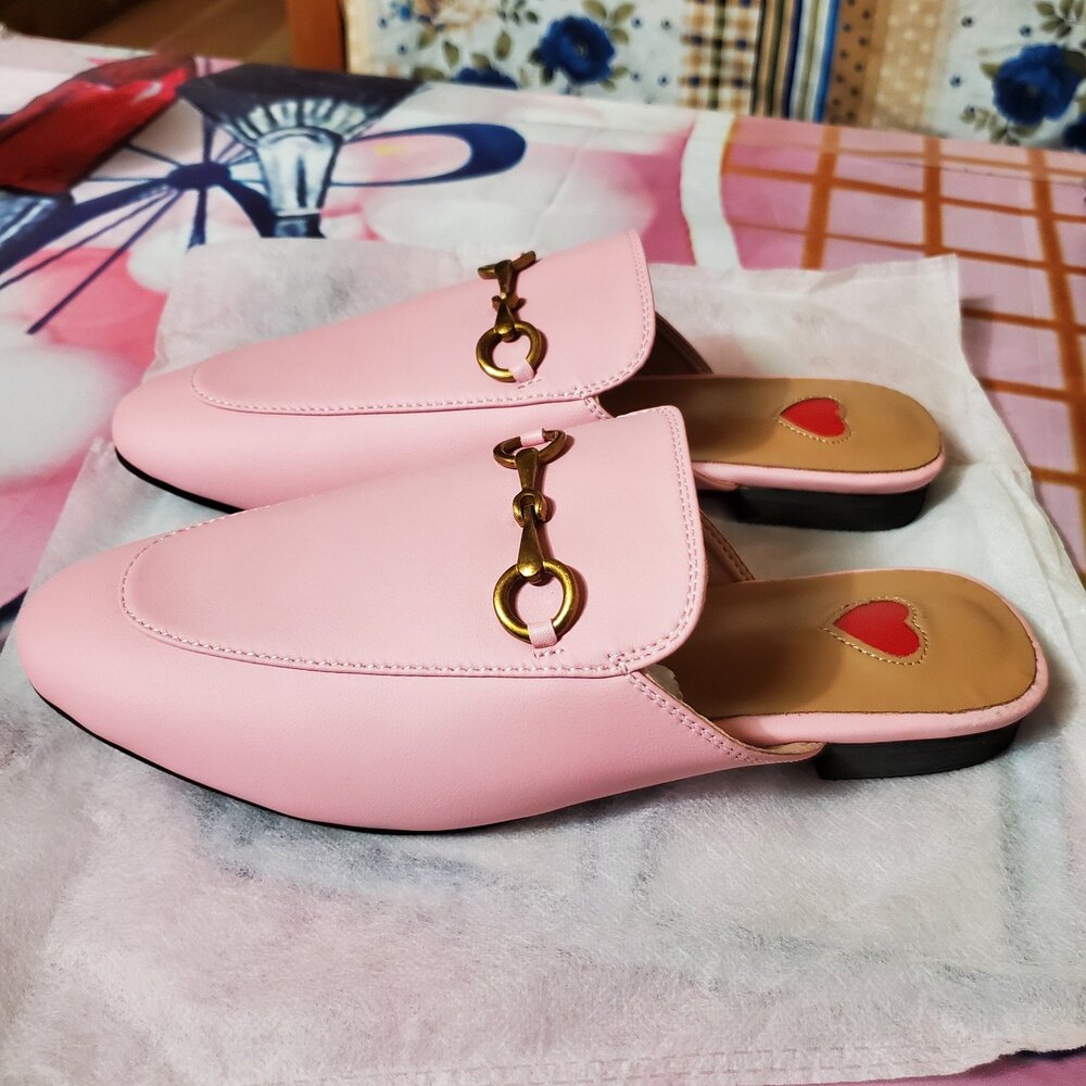 Vertundy Women's Mules Low Heel Flats Leather Slip On Backless Sandals women 10 - Picture 5 of 11